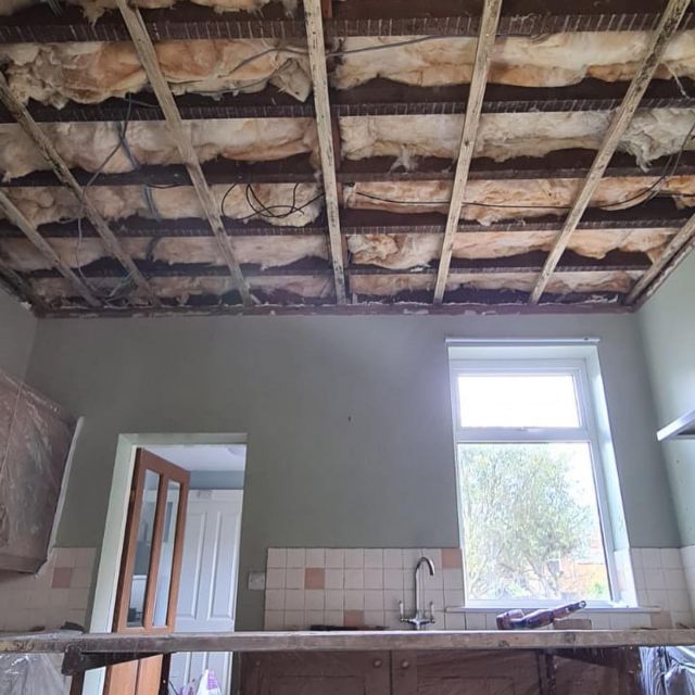 damaged ceiling removed